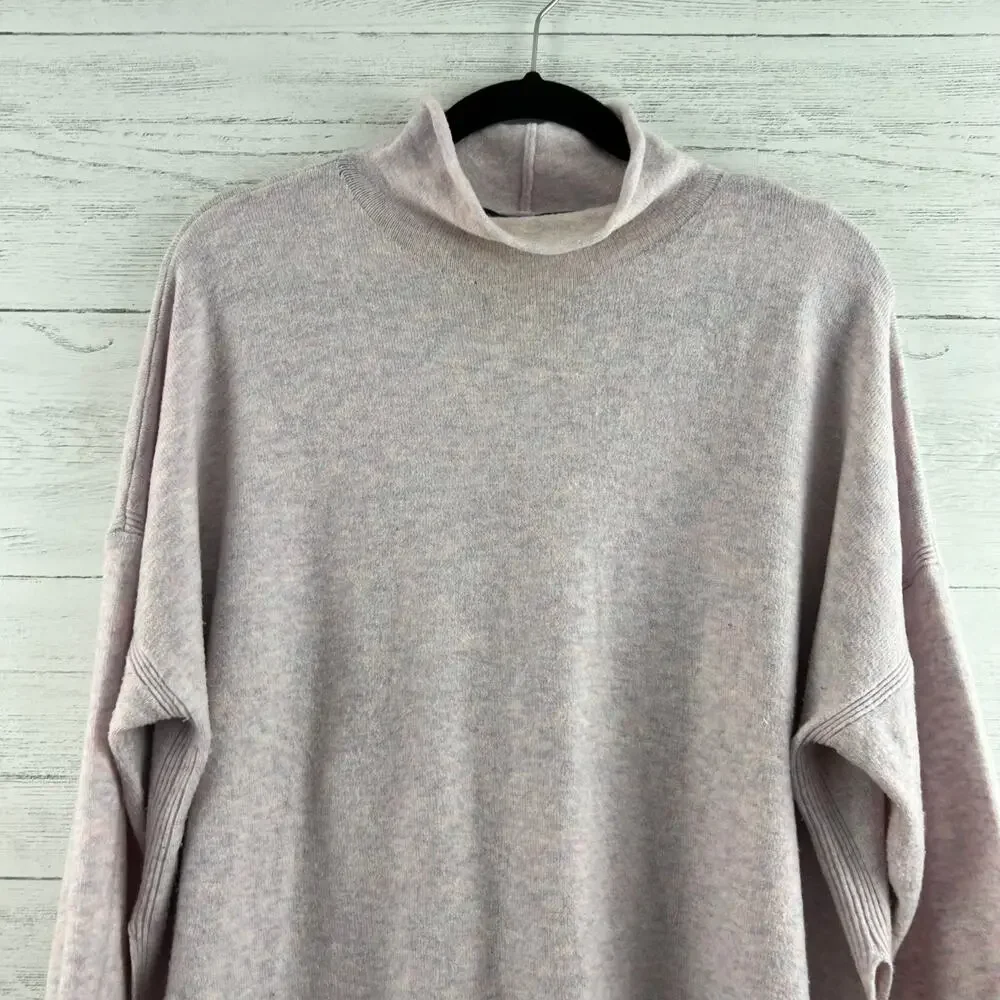 French Connection Pink Purple Mock Neck Long Sleeve‎ Wool Blend Sweater Size L